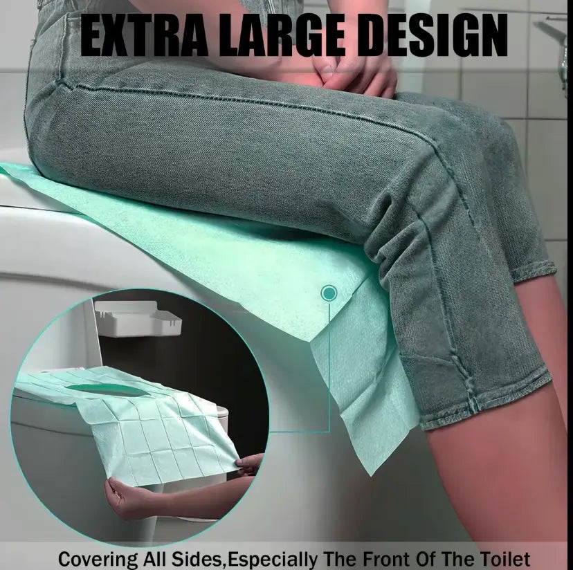 Disposable Waterproof Toilet Seat Covers, 16 x 24 in