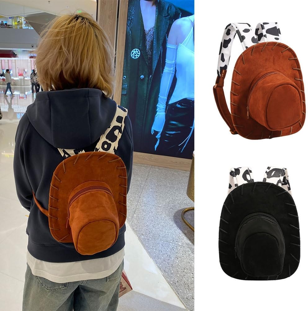Cowboy Hat Backpack，Cosplay Toy Costume Backpacks with Adjustable Length Shoulder Strap,Bag for Birthday Party Gift(Brown)