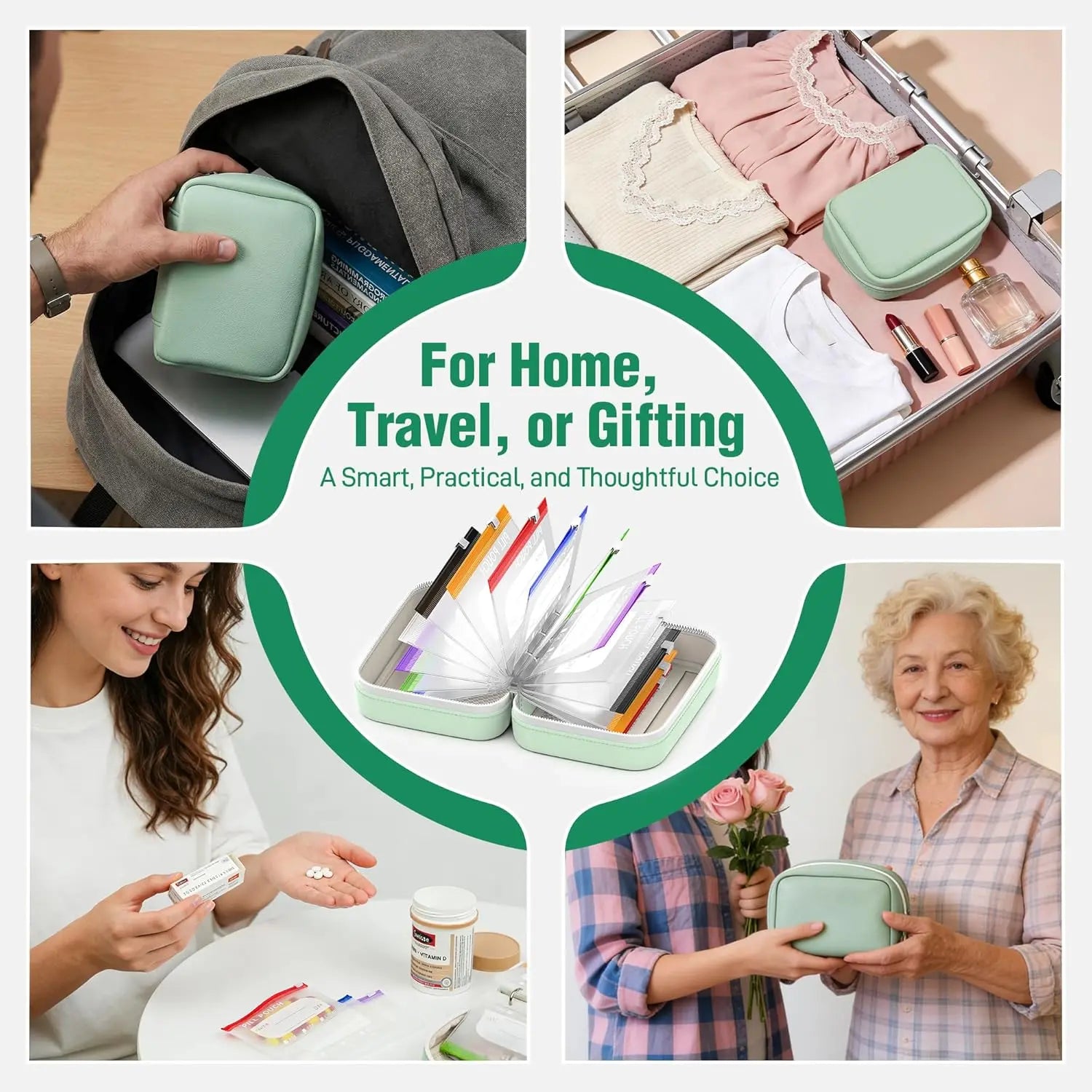 A8 Large Waterproof Travel Pill Organizer Set