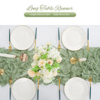 10 ft Sage Green Cheesecloth Table Runner for Weddings