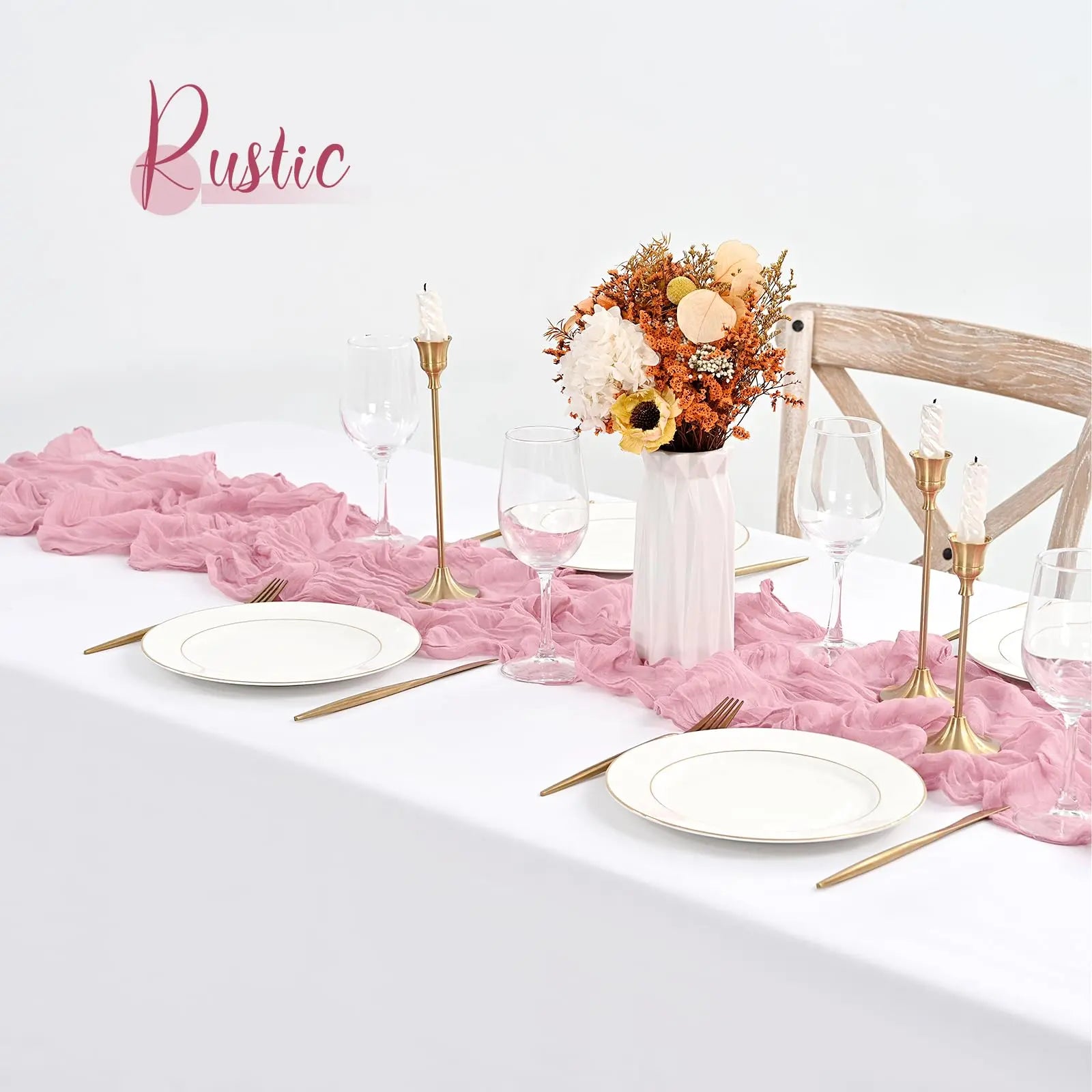 10 ft Sage Green Cheesecloth Table Runner for Weddings